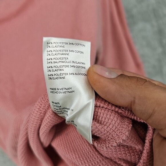 Free People Top Womens Size S Pink One Shoulder Boat Neck Waffle Knit Boho NWT - Picture 8 of 9